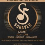 Squaver Acoustic Guitar Strings – Light Gauge (.012–.053) 80/20 Bronze, Premium Tone, Long Lasting & Stable Tuning