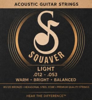 1_20260503_183844_0000 Squaver Acoustic Guitar Strings – Light Gauge (.012–.053) 80/20 Bronze, Premium Tone, Long Lasting & Stable Tuning