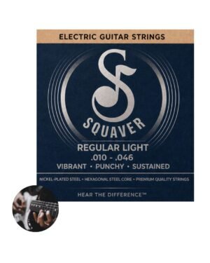 Squaver Electric Guitar Strings - Regular Light Gauge (.010 - .046) - Nickel-Plated Steel
