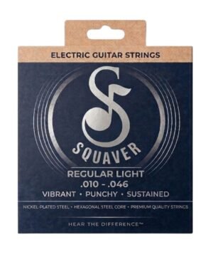 Squaver Electric Guitar Strings - Regular Light Gauge (.010 - .046) - Nickel-Plated Steel