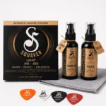 Squaver Acoustic Guitar Combo Pack – Strings Set + Guitar Cleaning Kit + 4 Plectrums | Complete Guitar Care Kit
