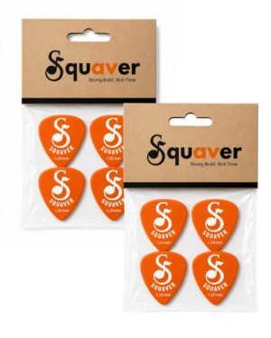 Squaver Guitar Picks, Orange, Hard Thick 1.20 mm, Pack of 8