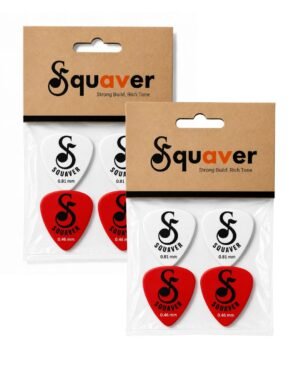 Squaver Guitar Plectrum, 0.46 mm & 0.81 mm, Non-Slip, for Rhythm Guitar, Pack of 8