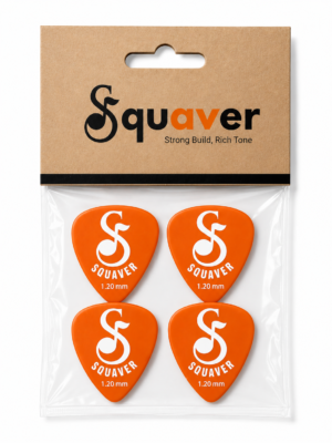 orange pick Squaver Guitar Picks, Orange, Hard Thick 1.20 mm, Pack of 4